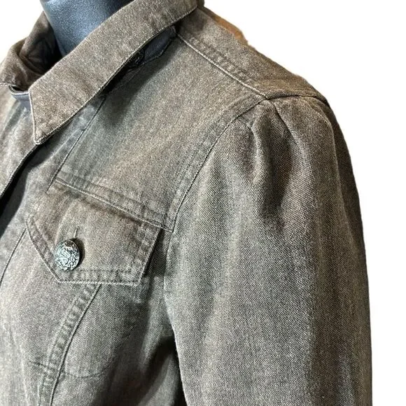 Peruvian connection Long line trench cargo military jacket brown size 2 - Picture 3 of 7